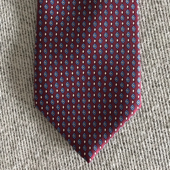 Angelo Bosani Other - Angelo Bosani Maroon/Blue/Cream 100% Silk Tie